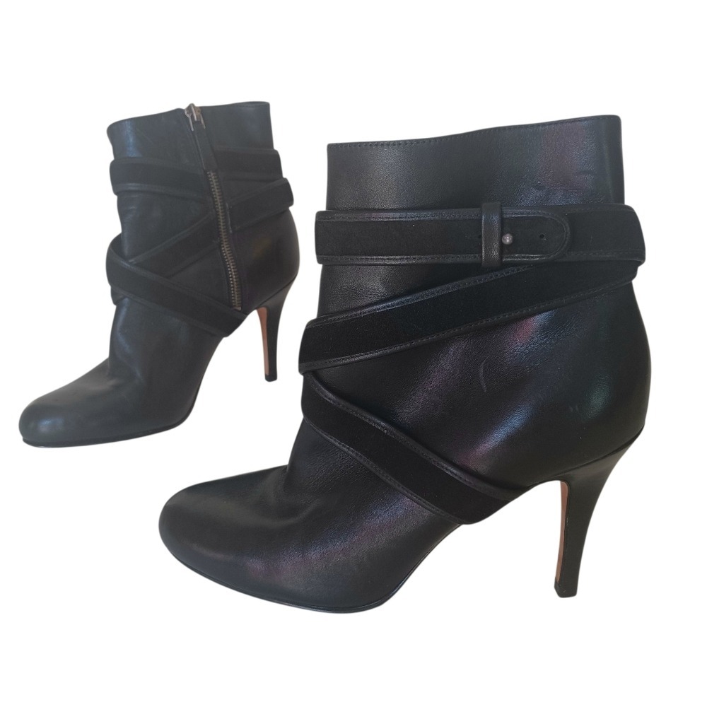 Cole Haan Ankle Boots Women 7B Black Leather Nike Air Stiletto D36219 Strappy